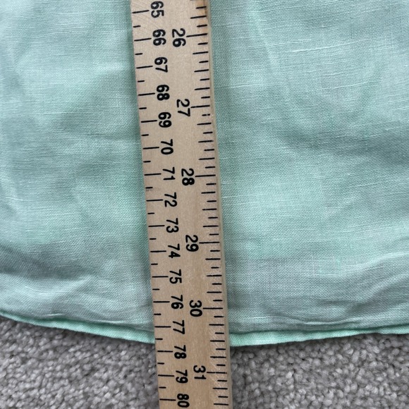 Nautica Shirt Mens Medium Green Linen Short Sleeve Collared Button Up Coastal‎ - Picture 10 of 12